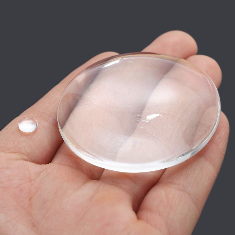 Dophee Glass Cabochons Dome Tiles, 10PCS 50mm, Clear Round Flat Back Dome Cabochons Set for DIY Craft Photo Charms, Cameo Pendants, Rings, Necklace and Jewelry Making - Image 3